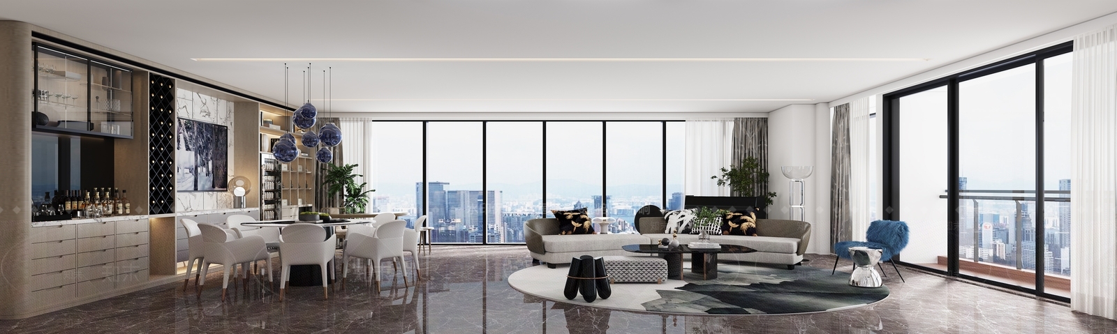 现代家居客厅3D模型下载【ID:1165991440】