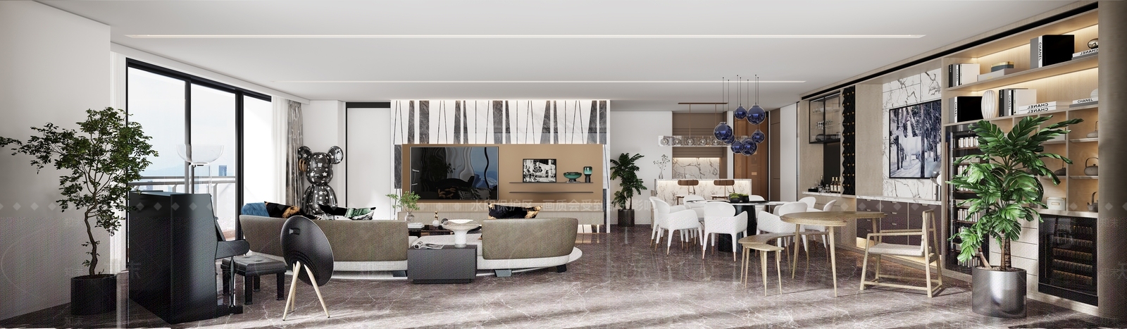 现代家居客厅3D模型下载【ID:1165991440】
