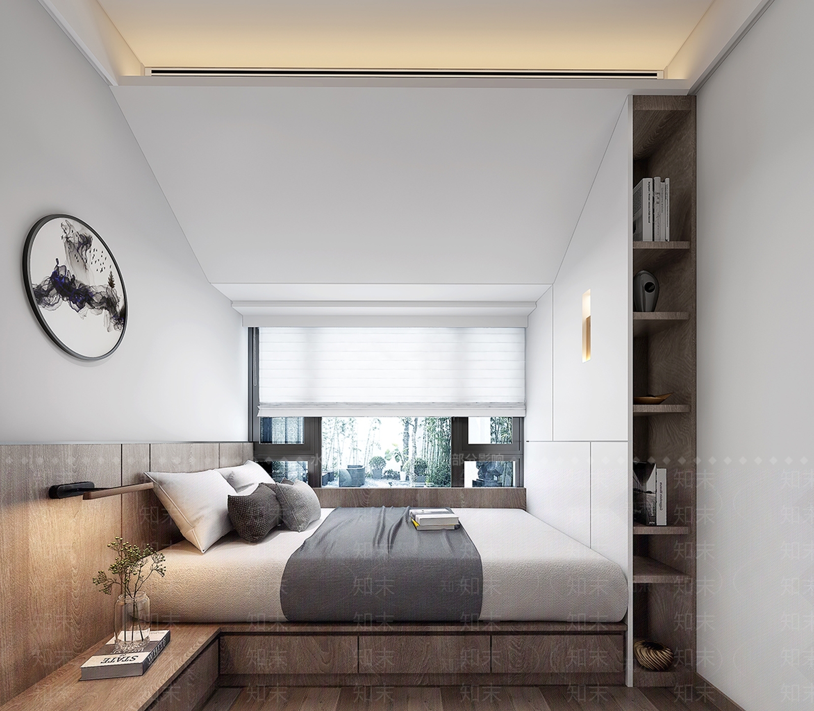 现代中式家居卧室3D模型下载【ID:1165990835】