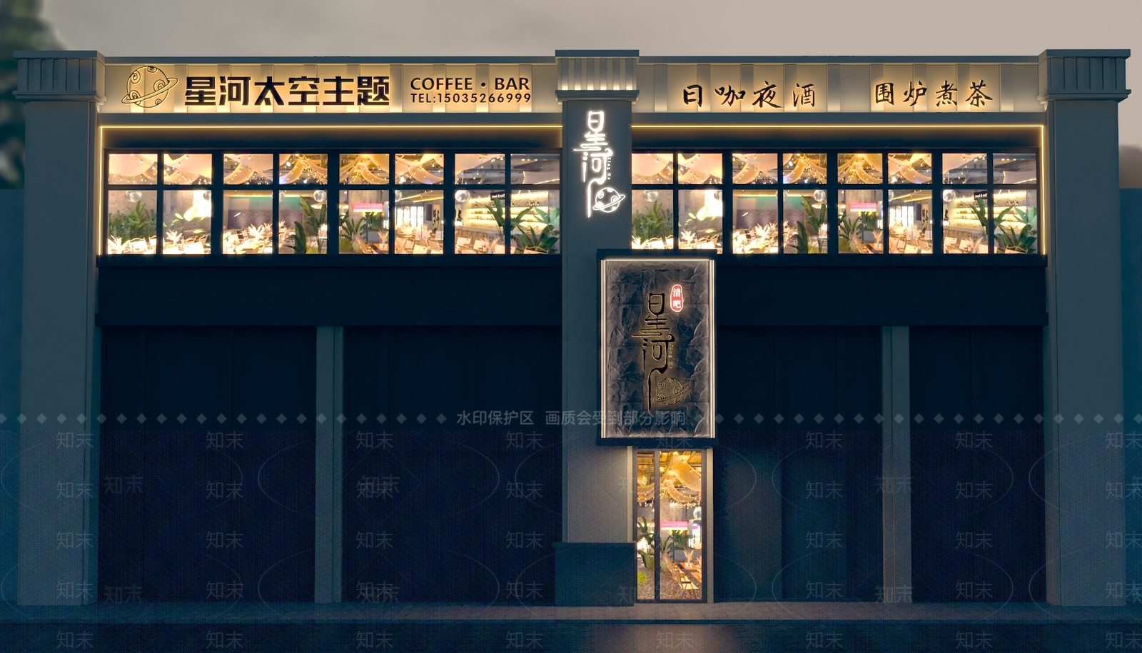 现代极简门头3D模型下载【ID:1165992396】