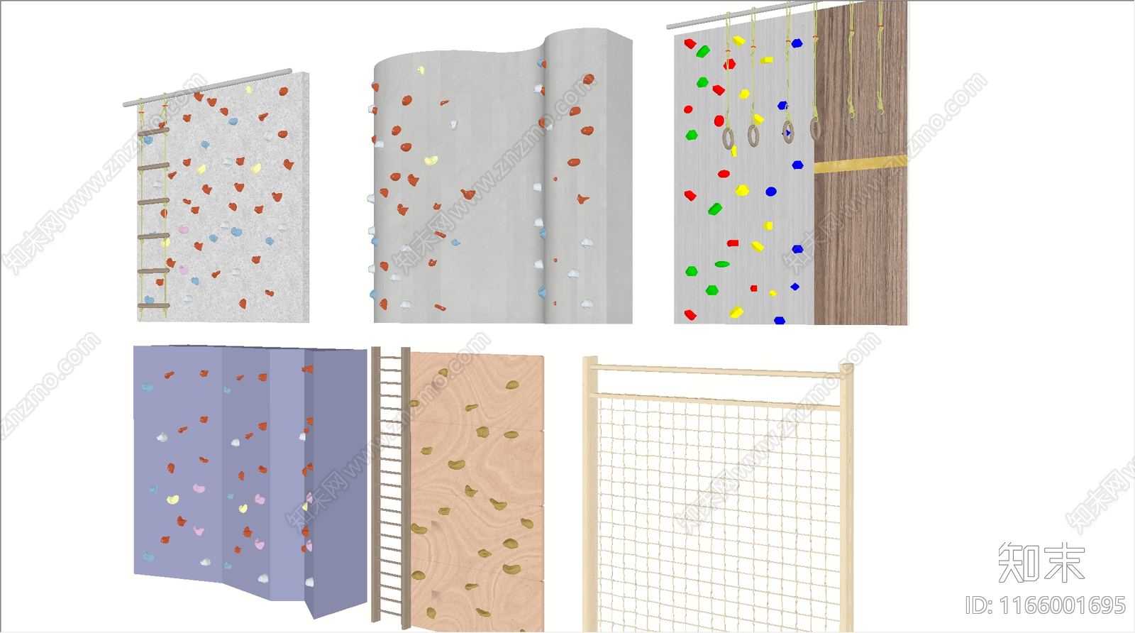 攀岩墙SU模型下载【ID:1166001695】
