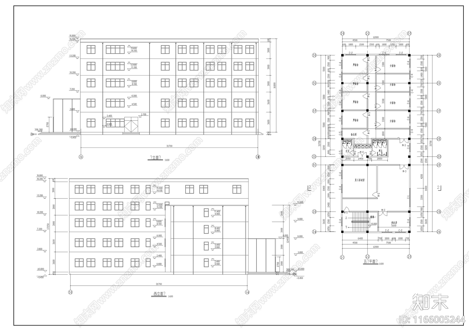 现代学校建筑cad施工图下载【ID:1166005244】