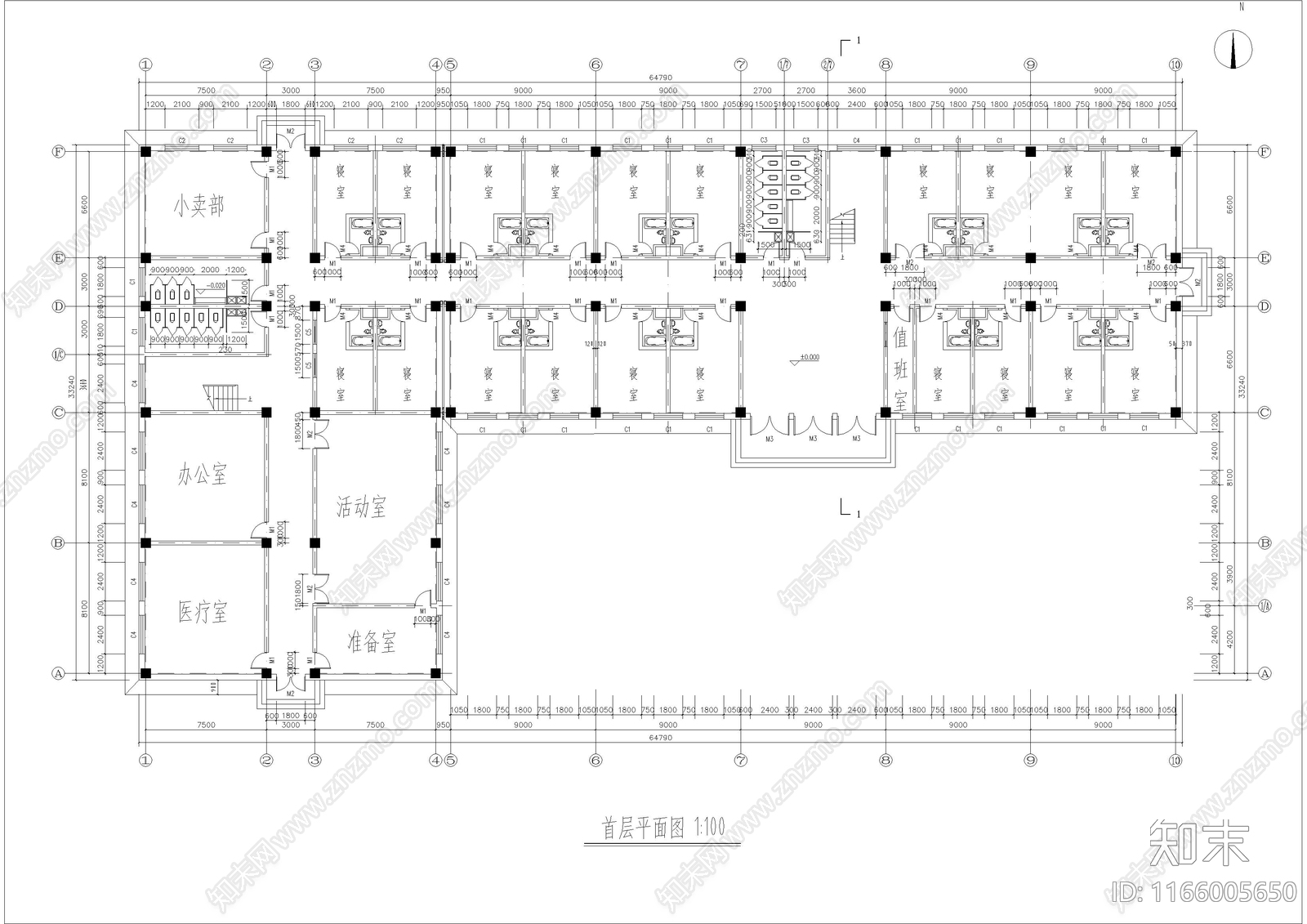 现代学校建筑施工图下载【ID:1166005650】