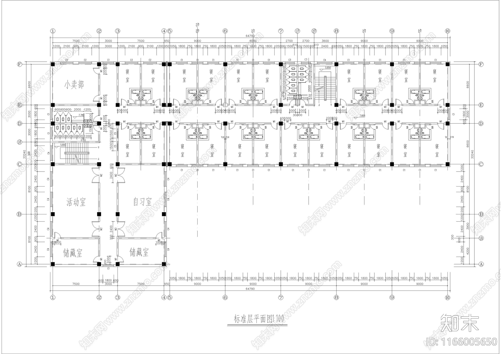 现代学校建筑cad施工图下载【ID:1166005650】