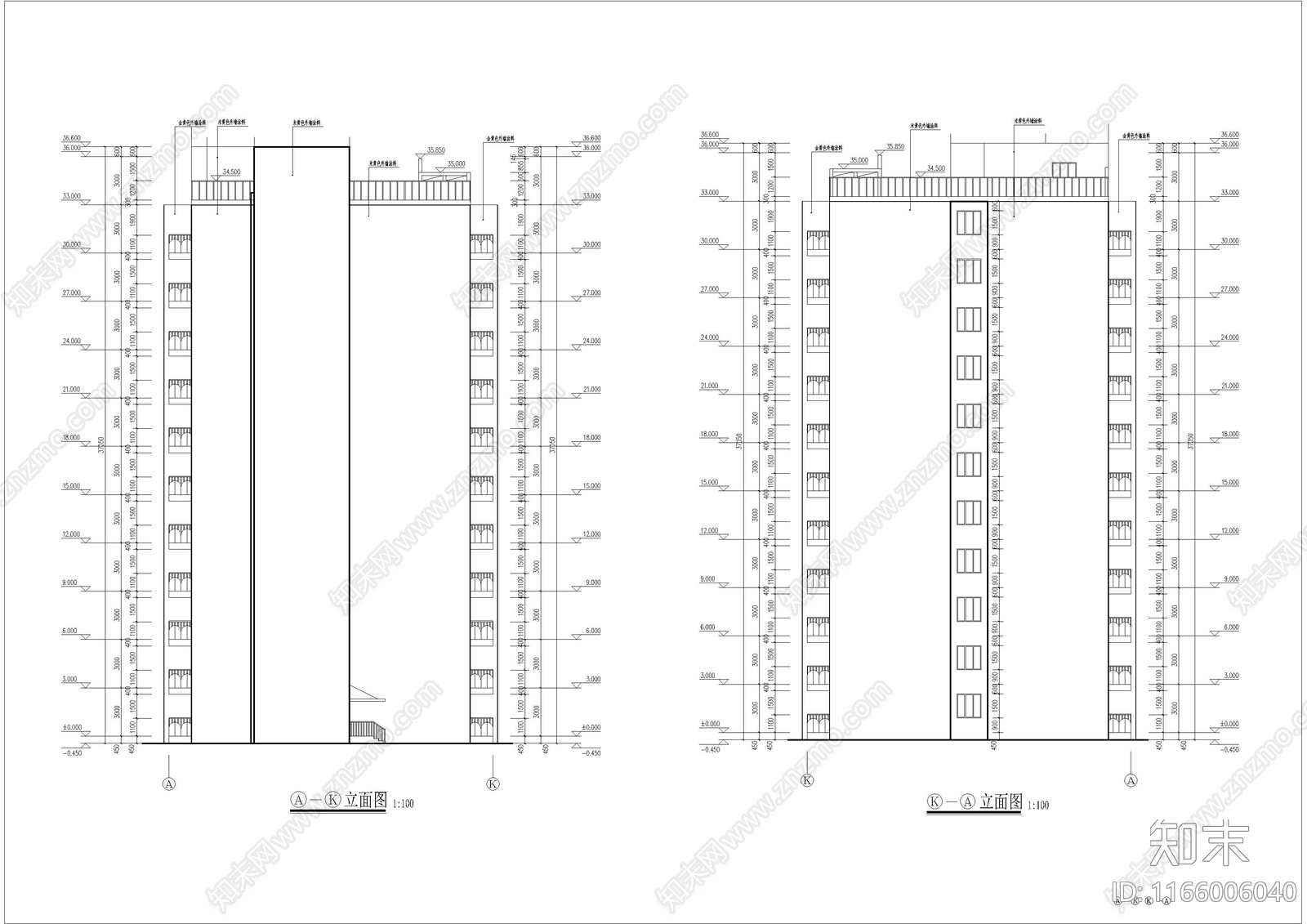 现代住宅楼建筑施工图下载【ID:1166006040】