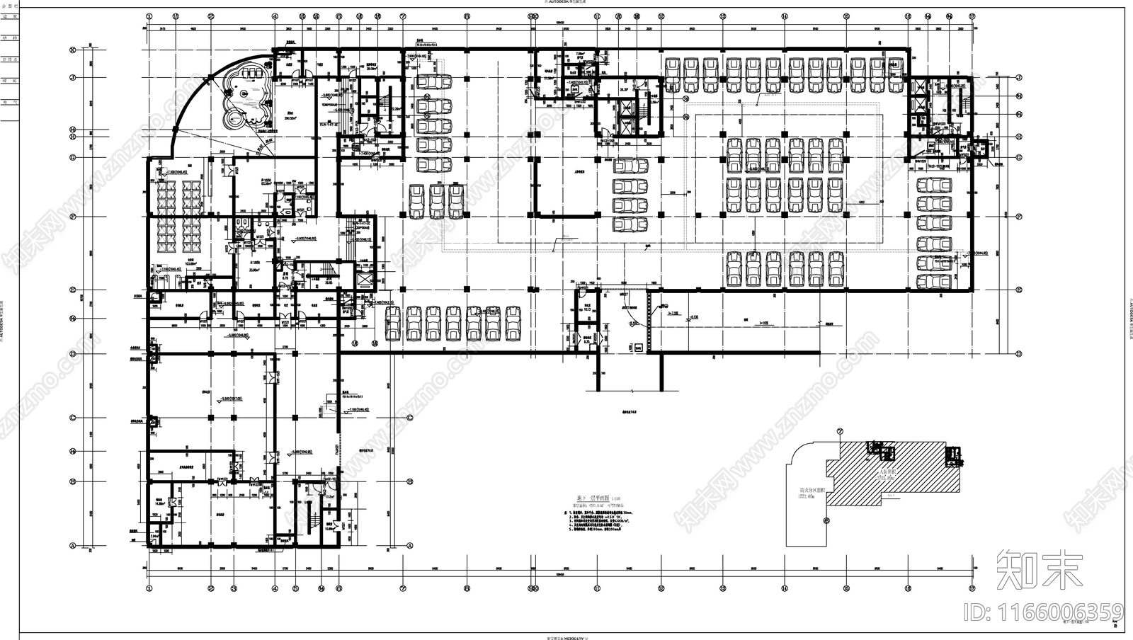 现代办公楼建筑cad施工图下载【ID:1166006359】