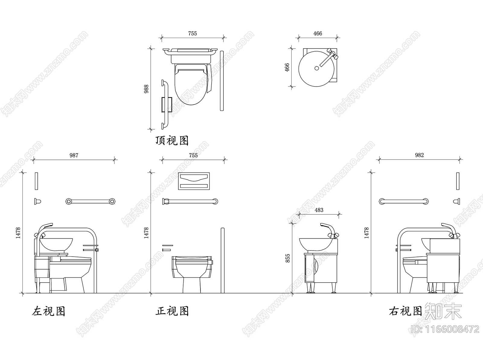 现代卫浴设施施工图下载【ID:1166008472】