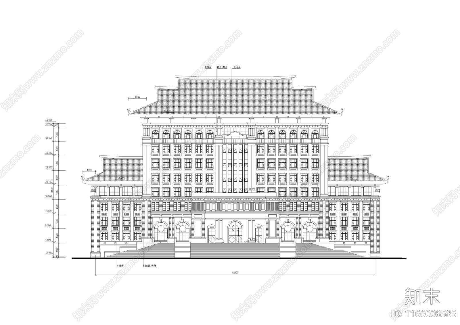 现代学校建筑cad施工图下载【ID:1166008585】