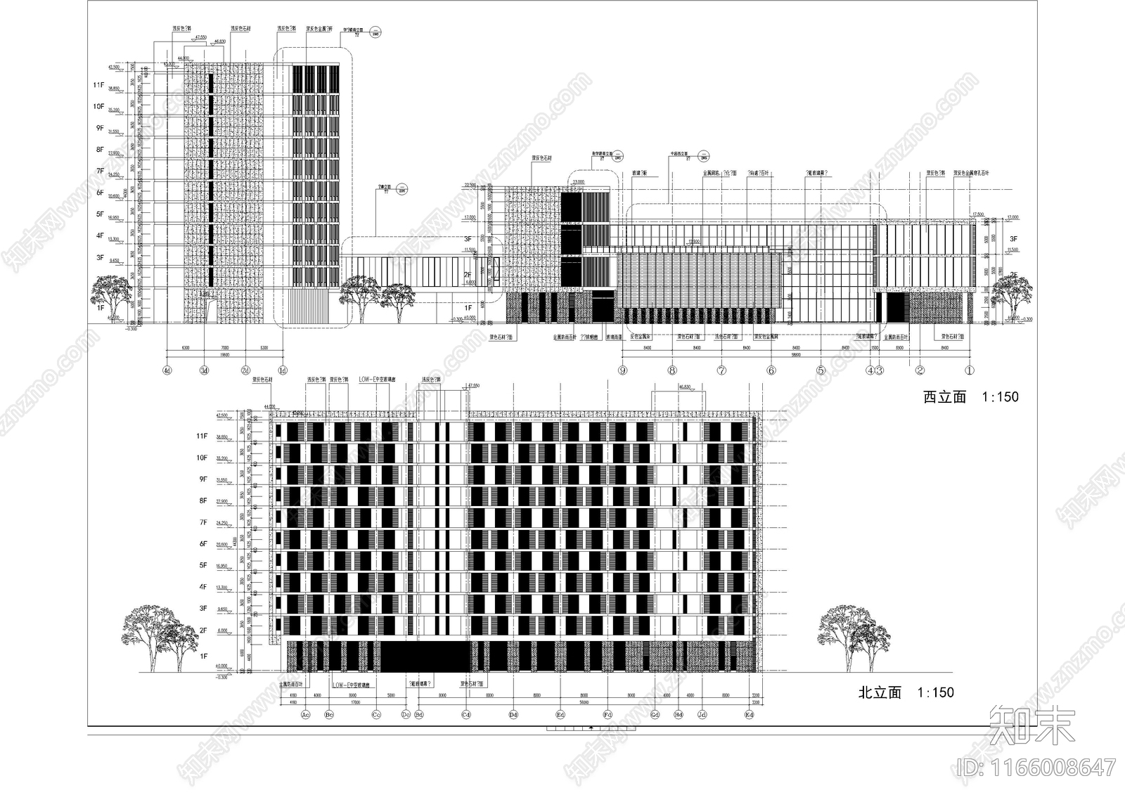 现代行政机构建筑cad施工图下载【ID:1166008647】