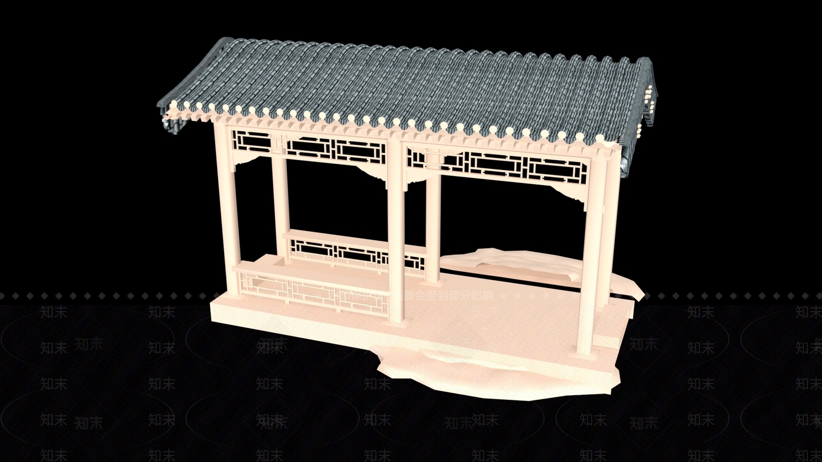 新中式廊架3D模型下载【ID:1166020592】