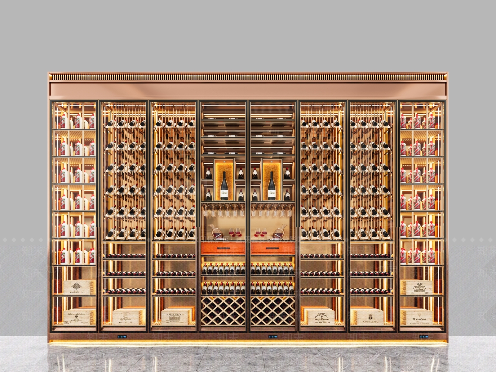 现代轻奢酒柜3D模型下载【ID:1166026099】