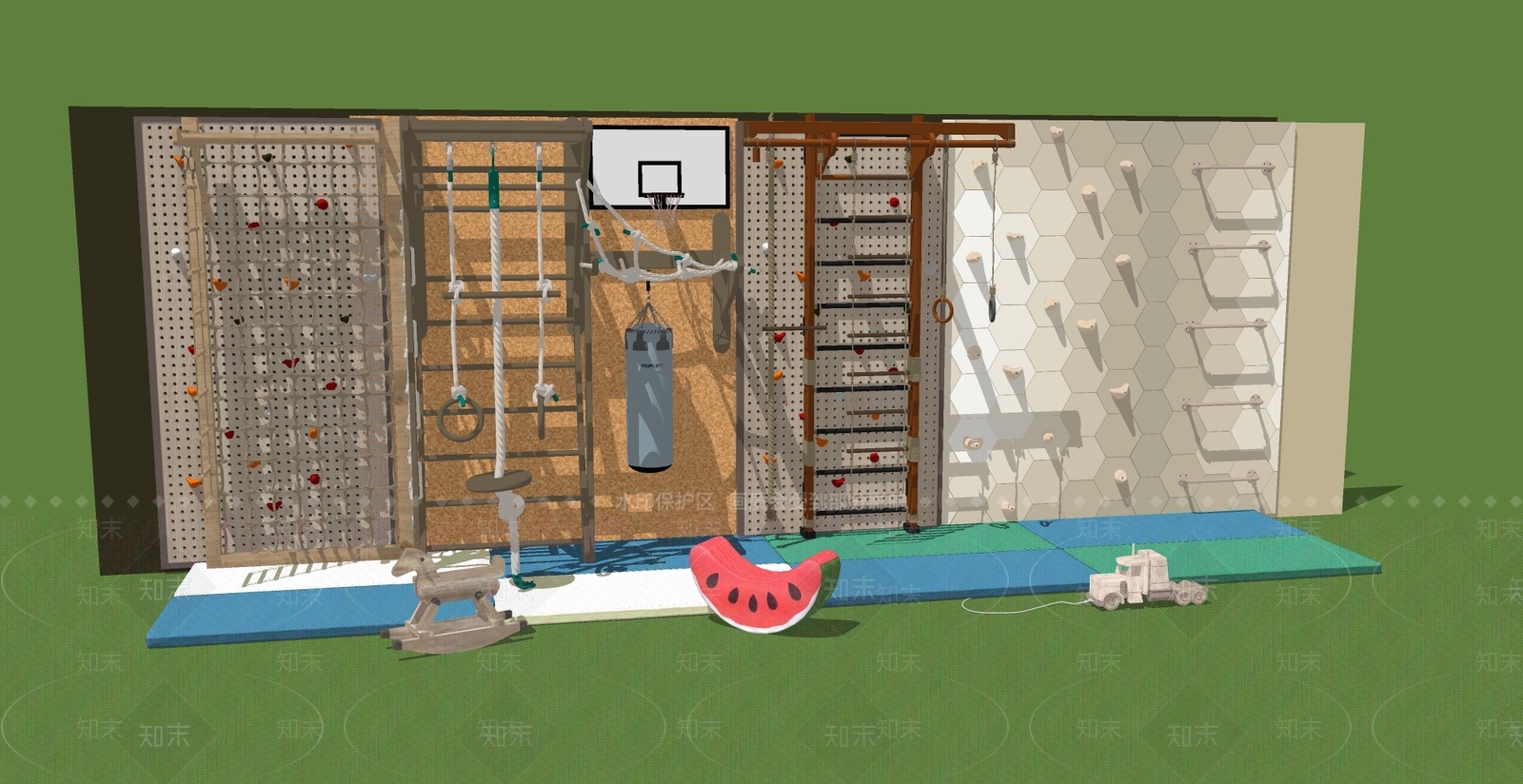 攀岩墙SU模型下载【ID:1166027122】