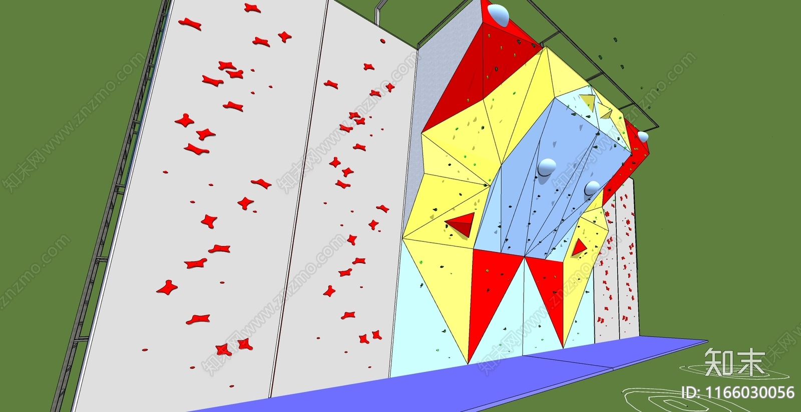 攀岩墙SU模型下载【ID:1166030056】