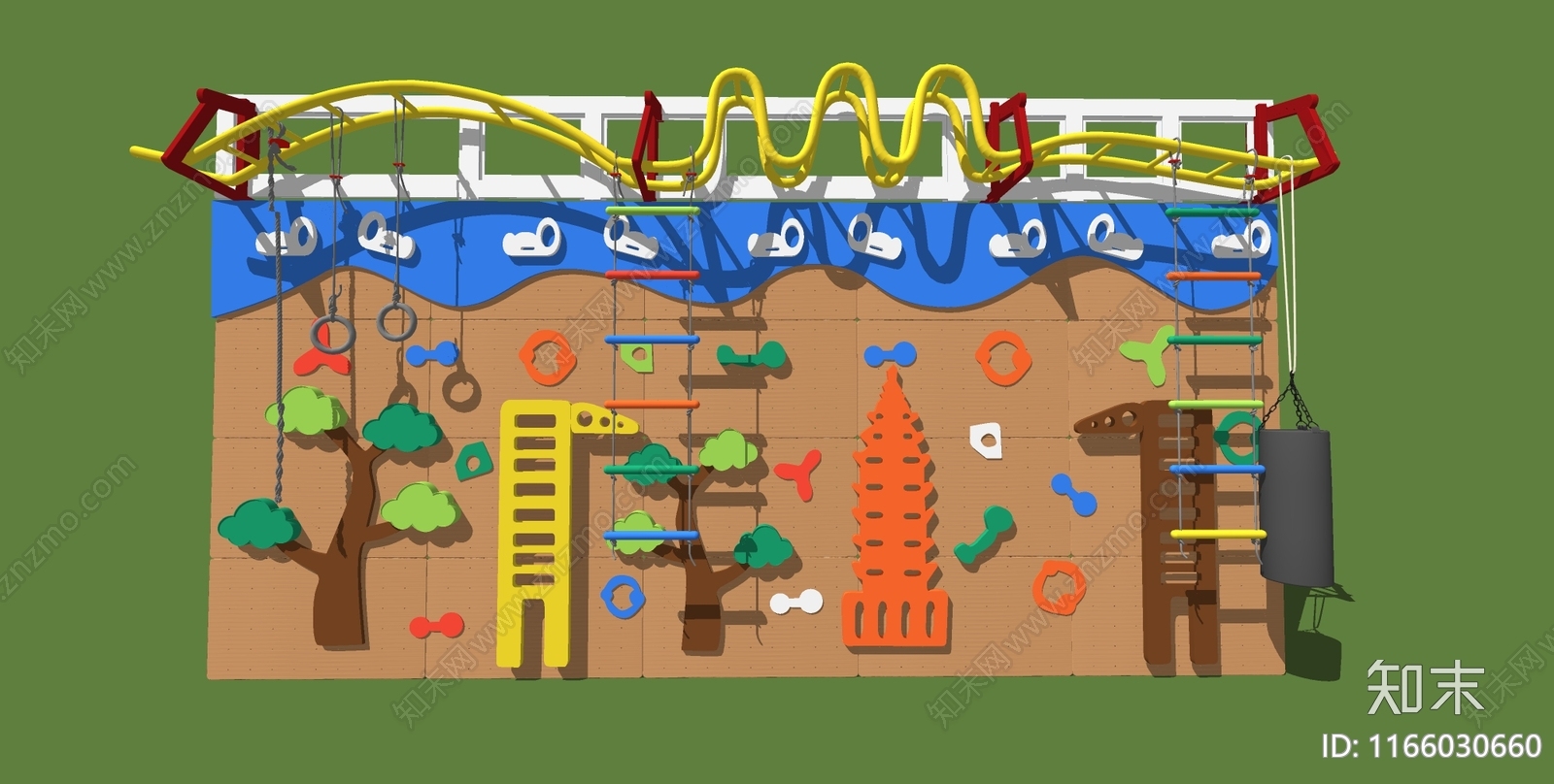 攀岩墙SU模型下载【ID:1166030660】