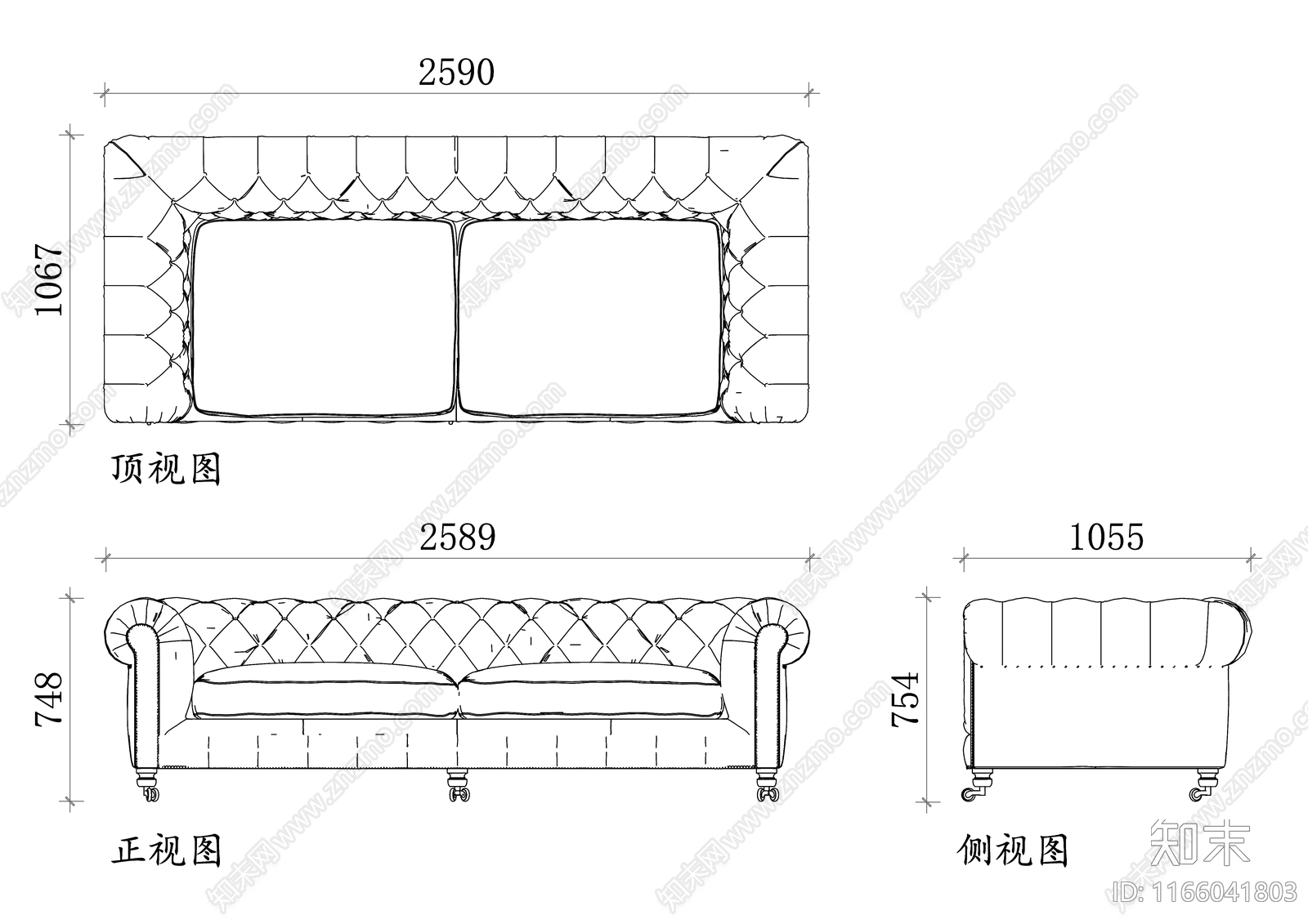 现代沙发施工图下载【ID:1166041803】