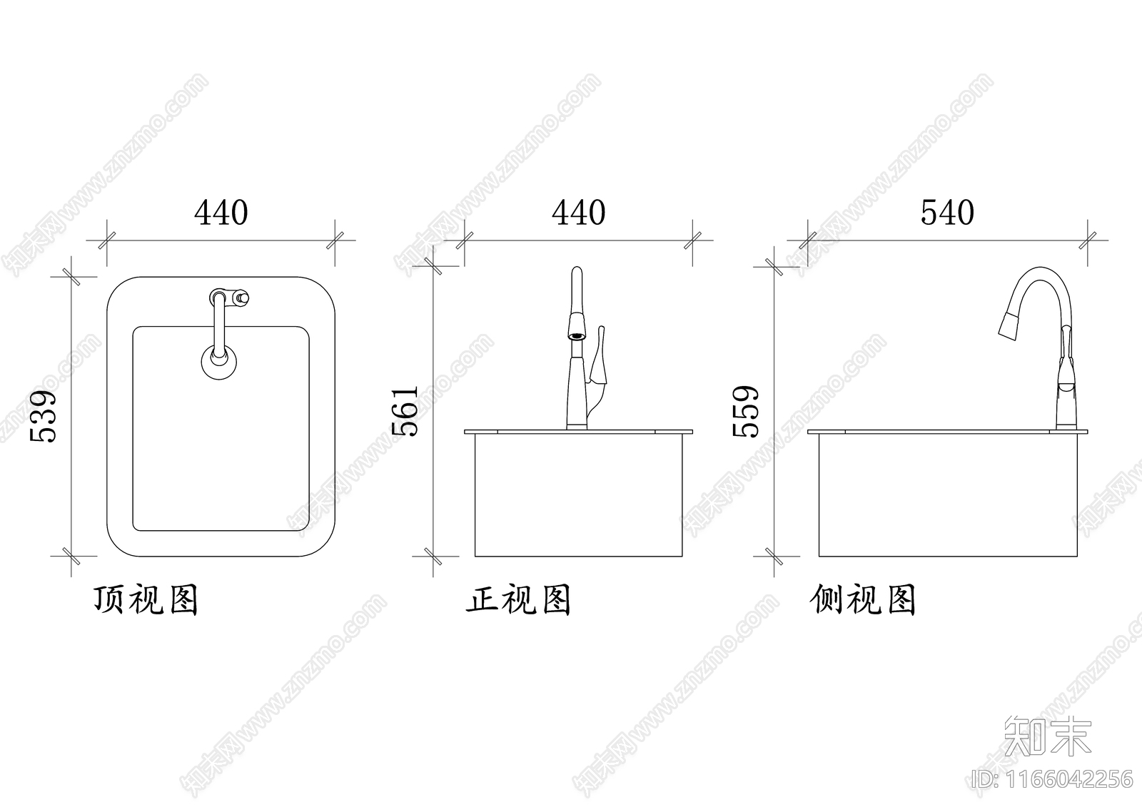 现代厨房设施施工图下载【ID:1166042256】