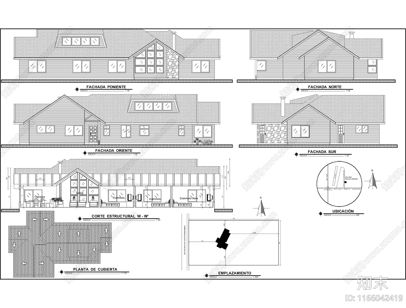 现代住宅楼建筑施工图下载【ID:1166042419】