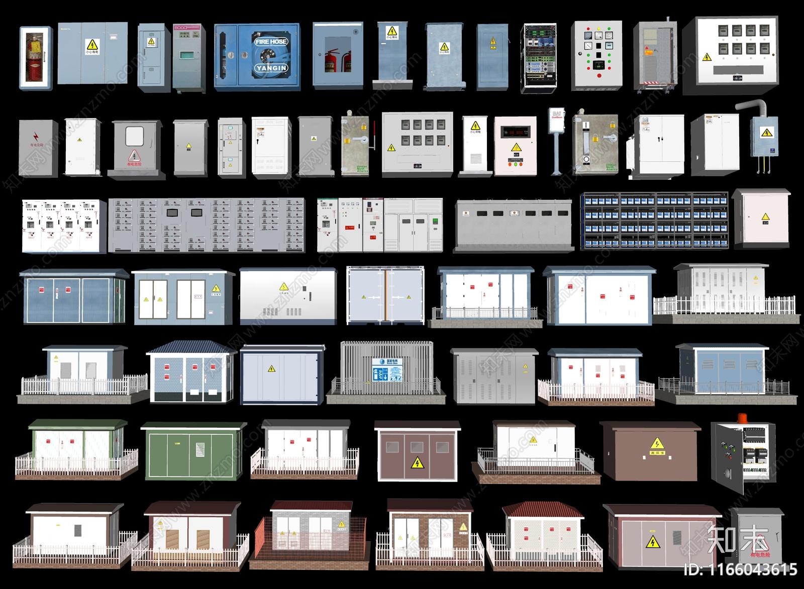 现代配电房SU模型下载【ID:1166043615】