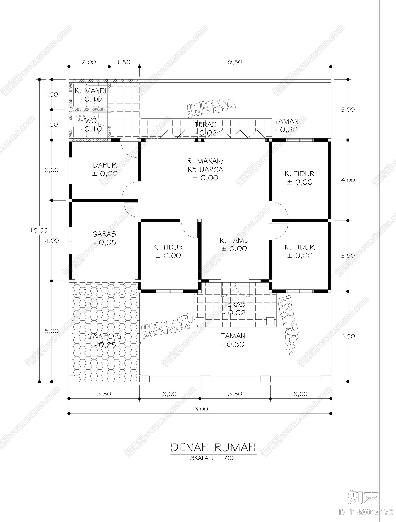 现代住宅楼建筑cad施工图下载【ID:1166045470】