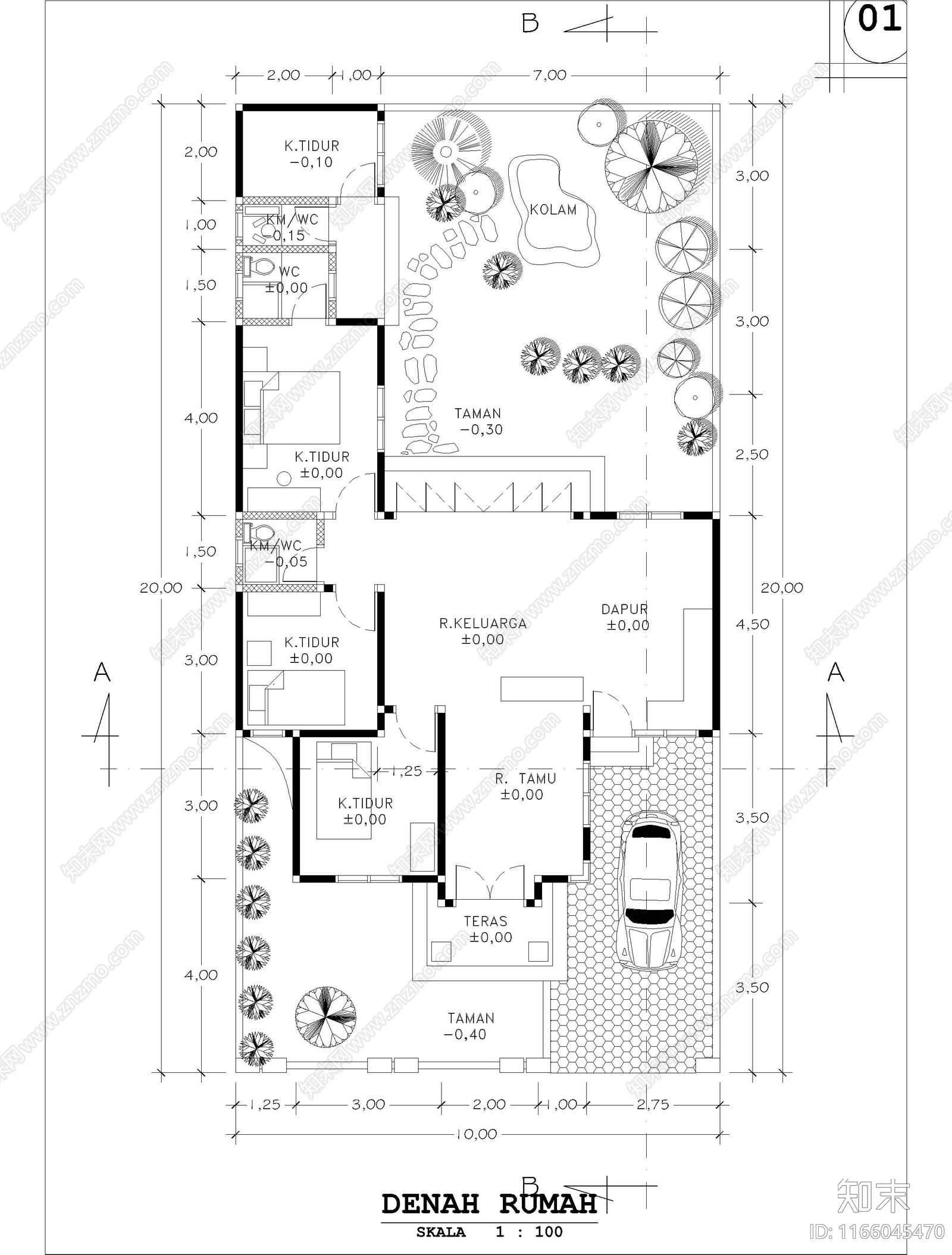 现代住宅楼建筑cad施工图下载【ID:1166045470】