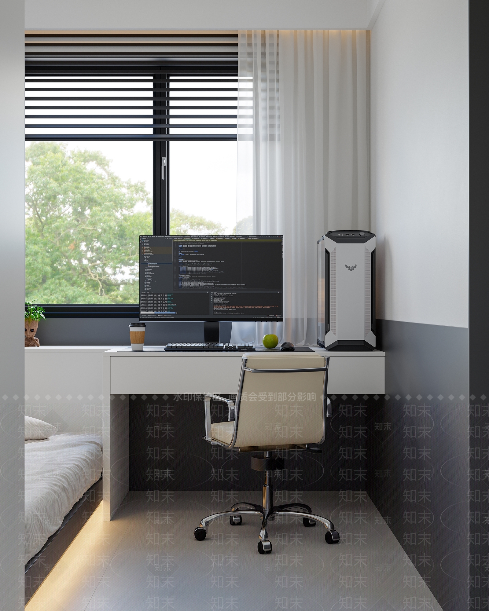 现代意式书房3D模型下载【ID:1166056686】