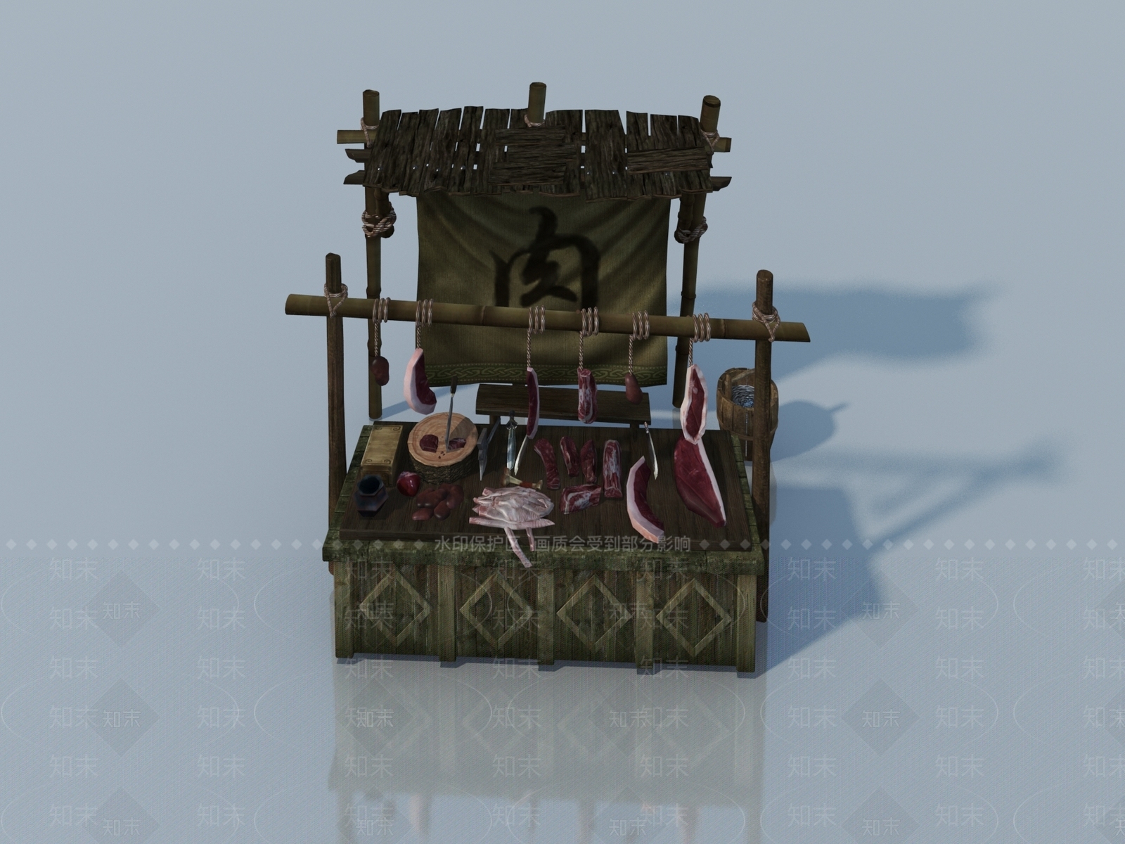 中式复古其他商业空间3D模型下载【ID:1166059422】