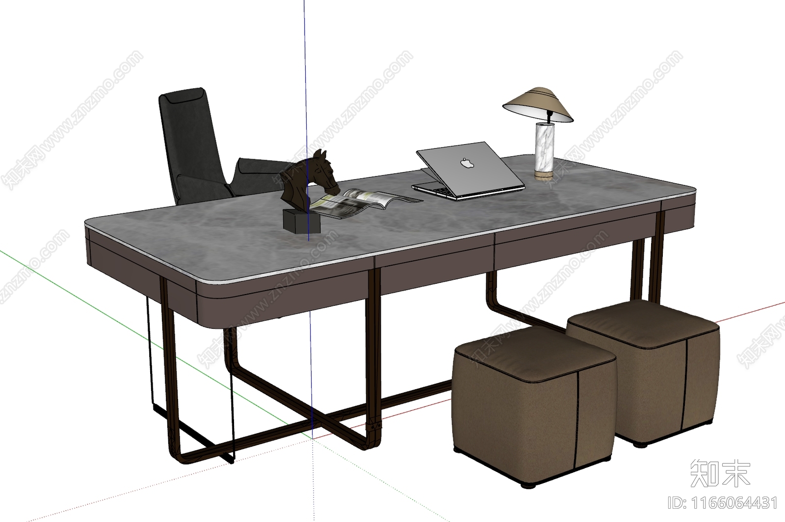 现代意式书桌SU模型下载【ID:1166064431】