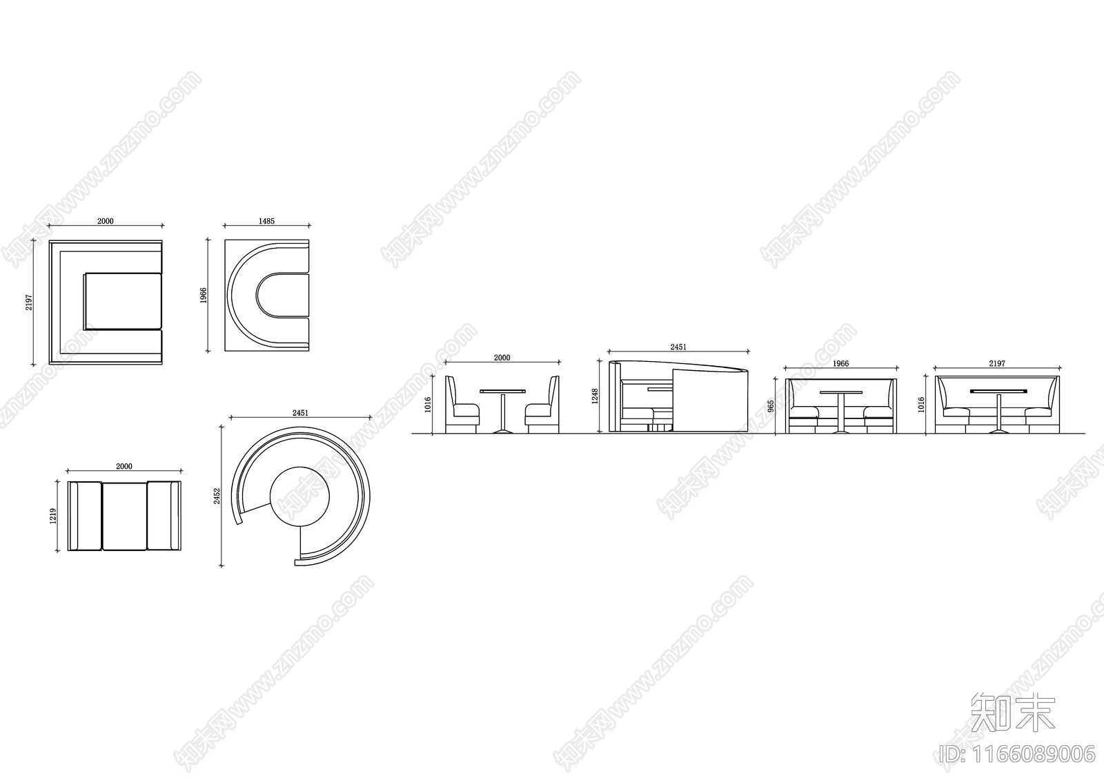 现代综合家具图库施工图下载【ID:1166089006】