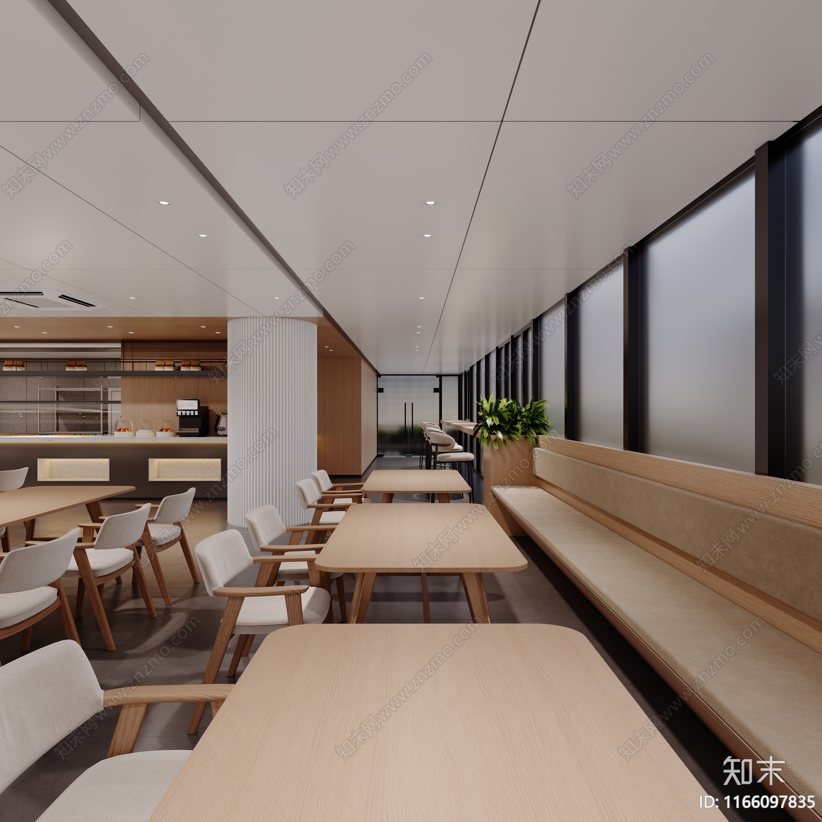 现代自助餐厅3D模型下载【ID:1166097835】