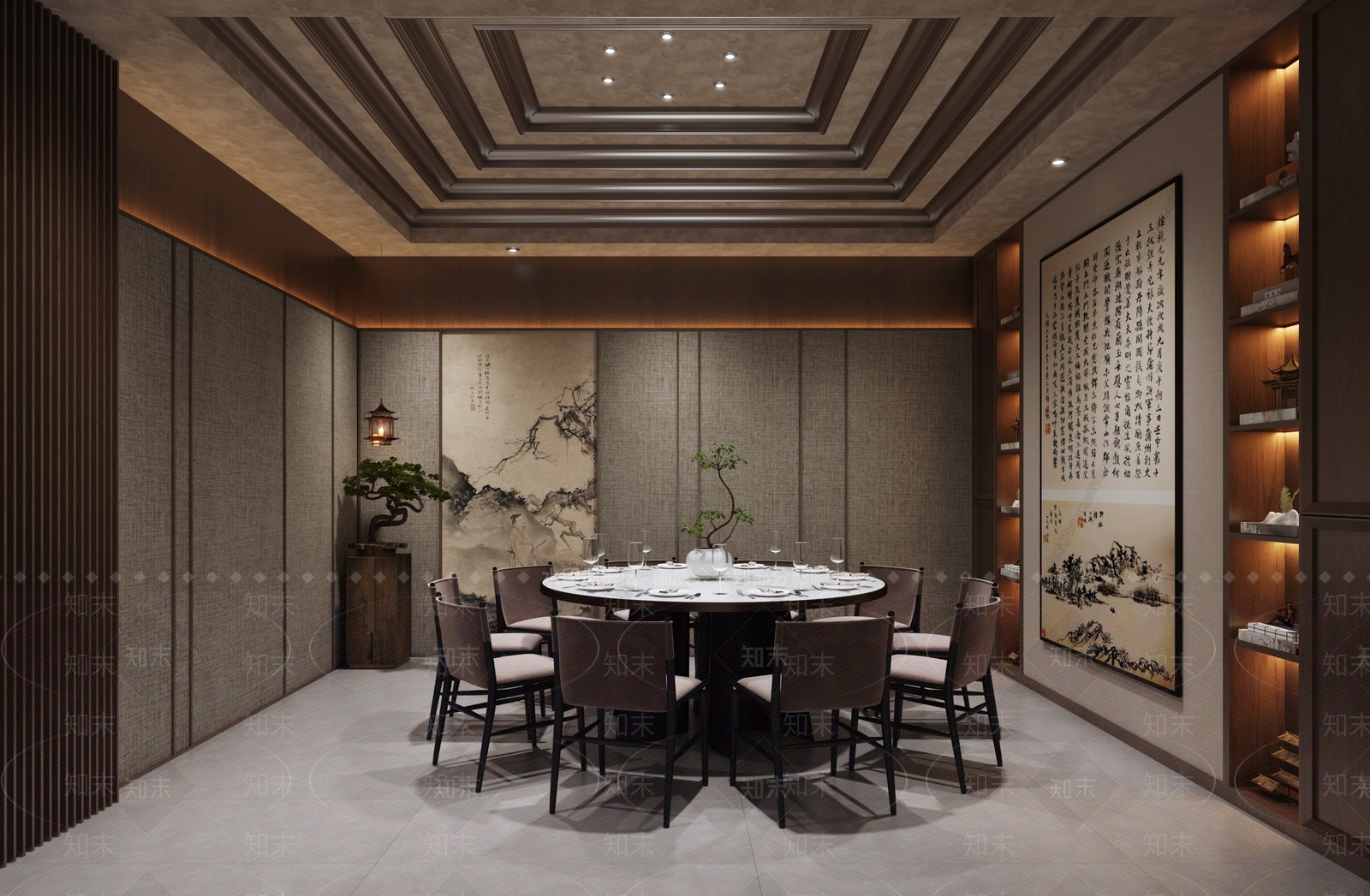 新中式包厢3D模型下载【ID:1166100061】