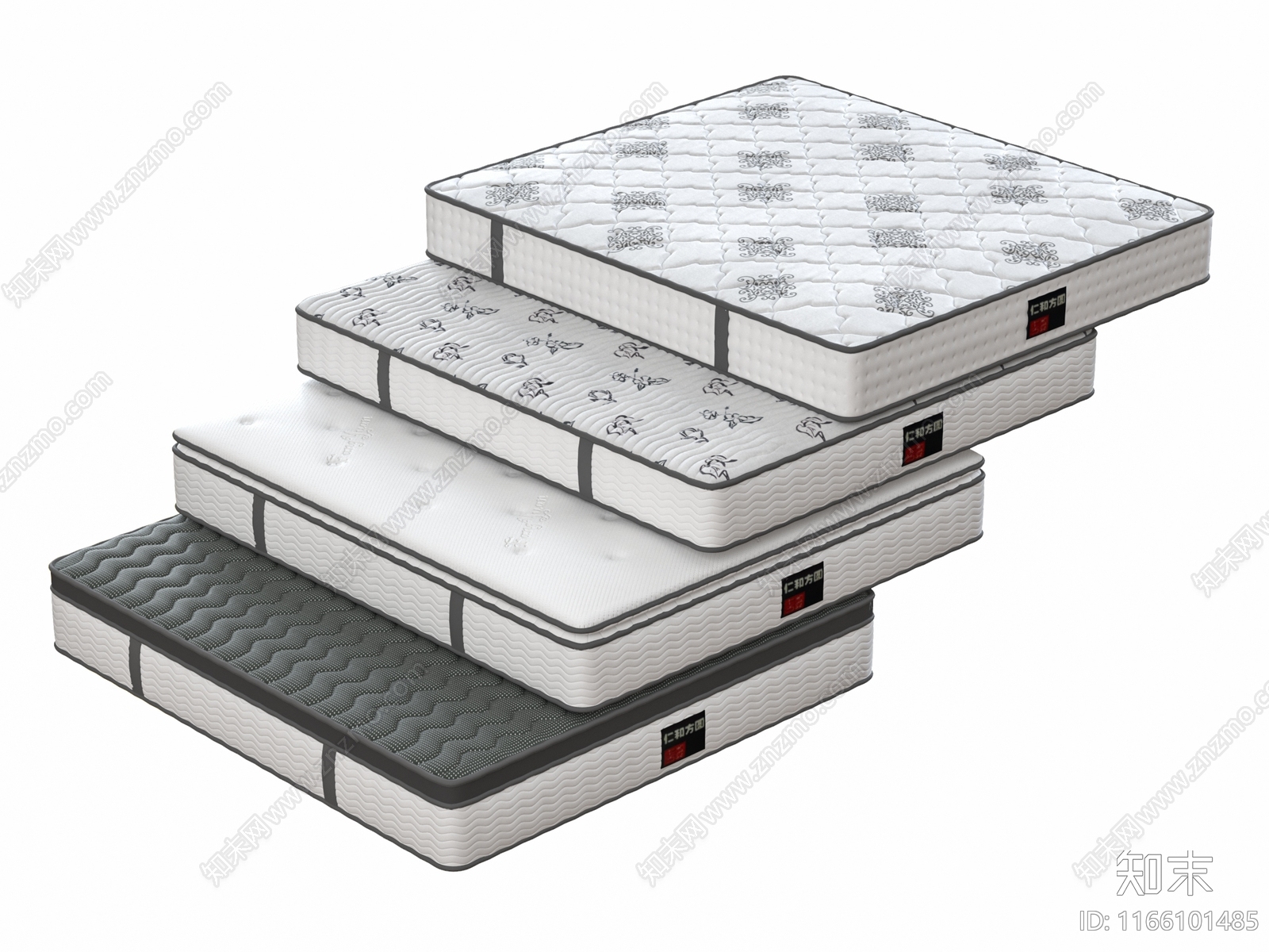 现代床品3D模型下载【ID:1166101485】