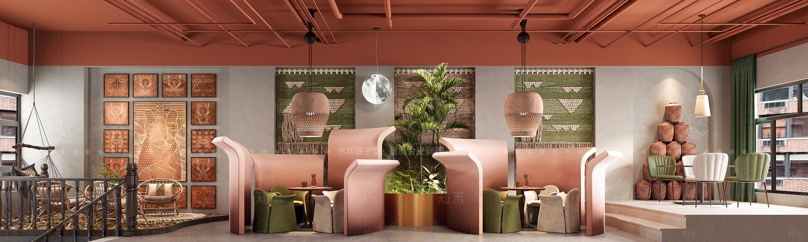 现代咖啡厅3D模型下载【ID:1166102340】