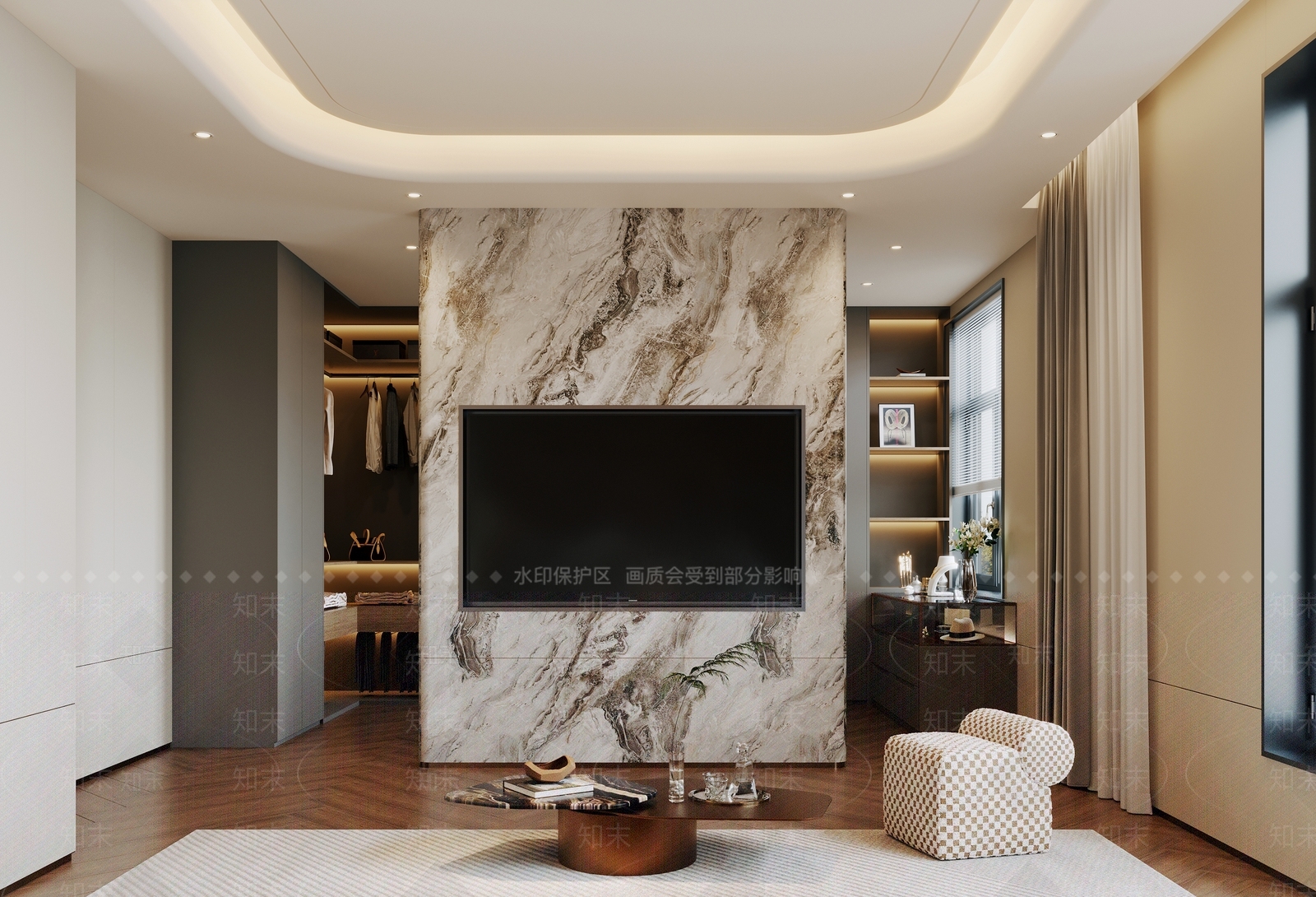 现代衣帽间3D模型下载【ID:1214655958】
