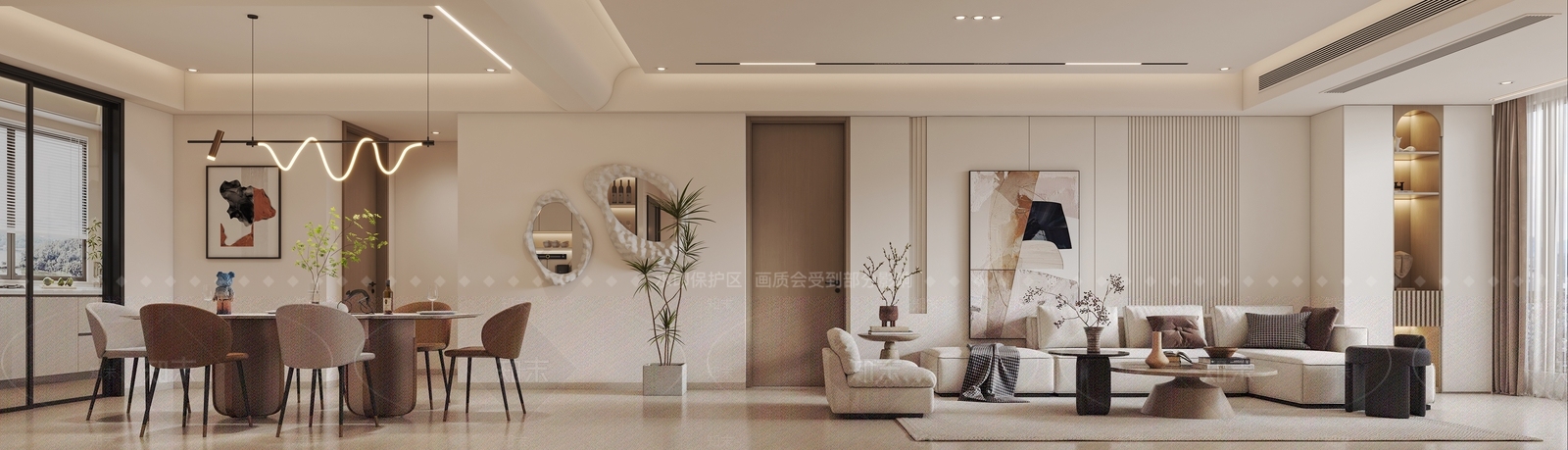 现代家居客厅3D模型下载【ID:1166122467】