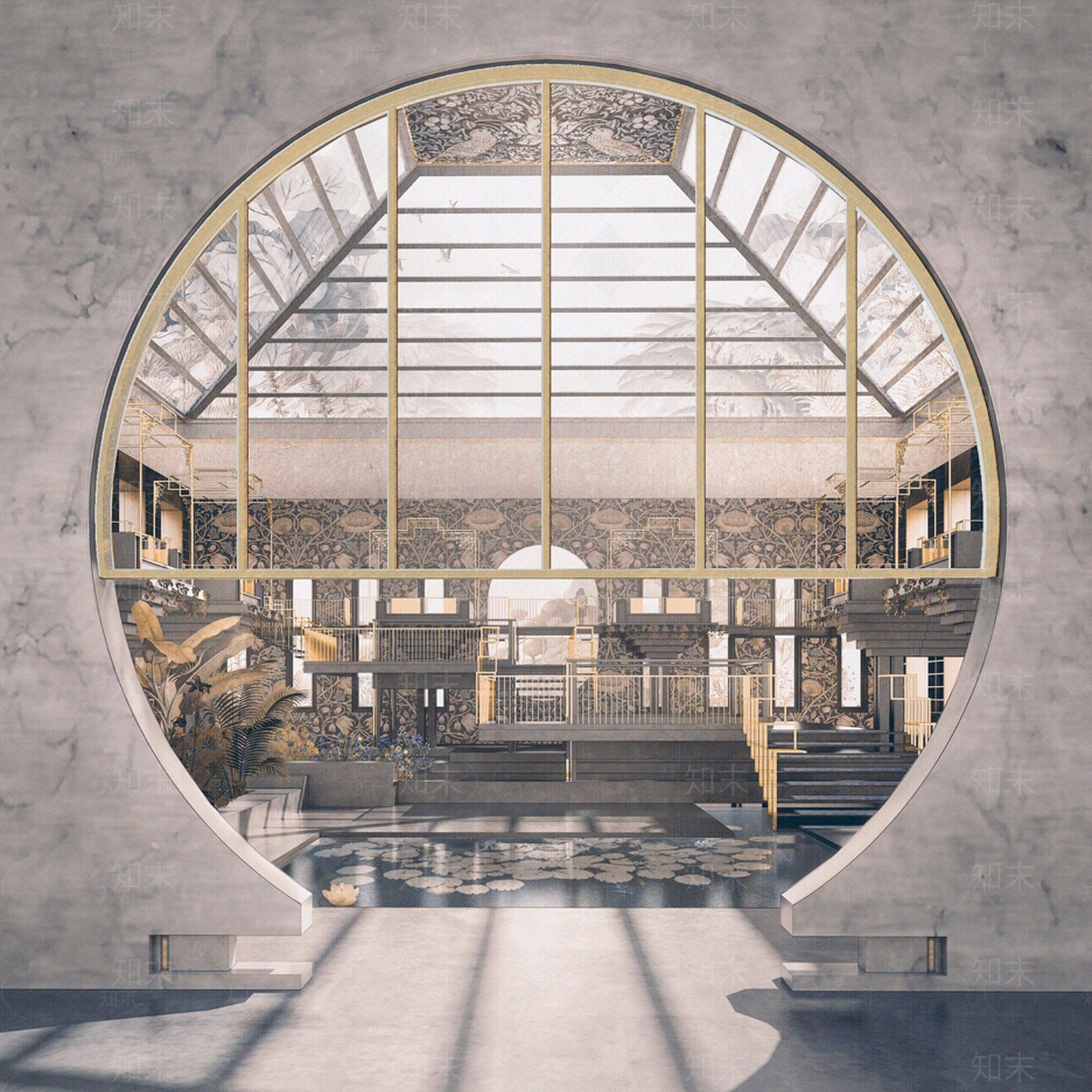 现代新中式窗户贴图下载【ID:1166121571】