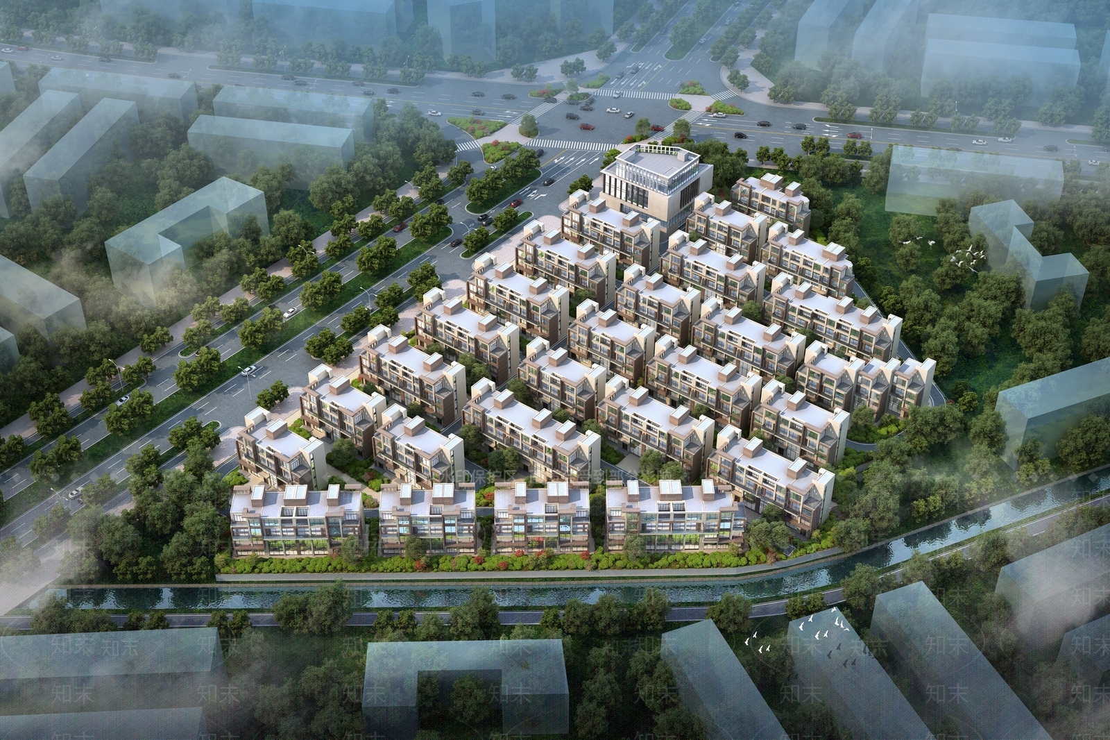 现代简约小区建筑SU模型下载【ID:1166127344】