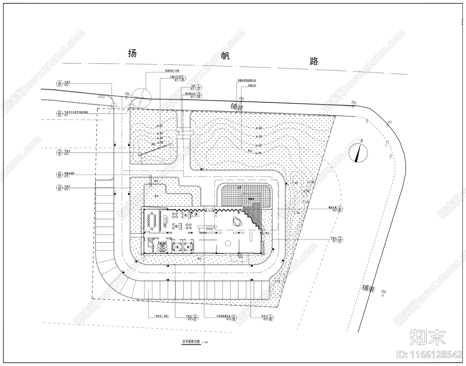 现代办公景观cad施工图下载【ID:1166128542】