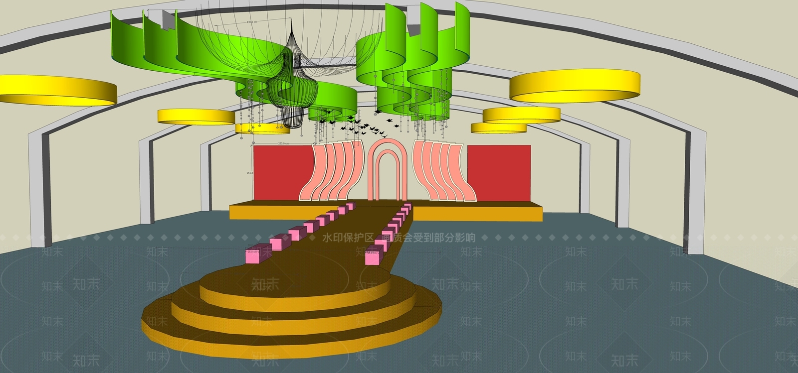 现代欧式宴会厅SU模型下载【ID:1166130690】