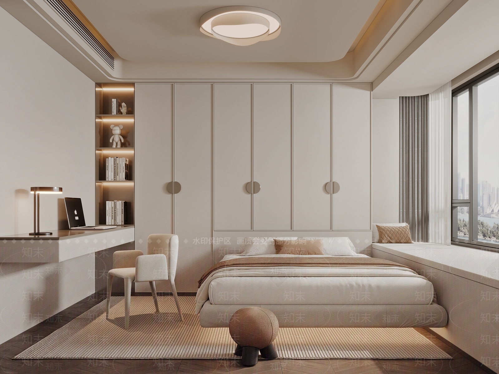 悬浮双人床双人床3D模型下载【ID:1227524351】