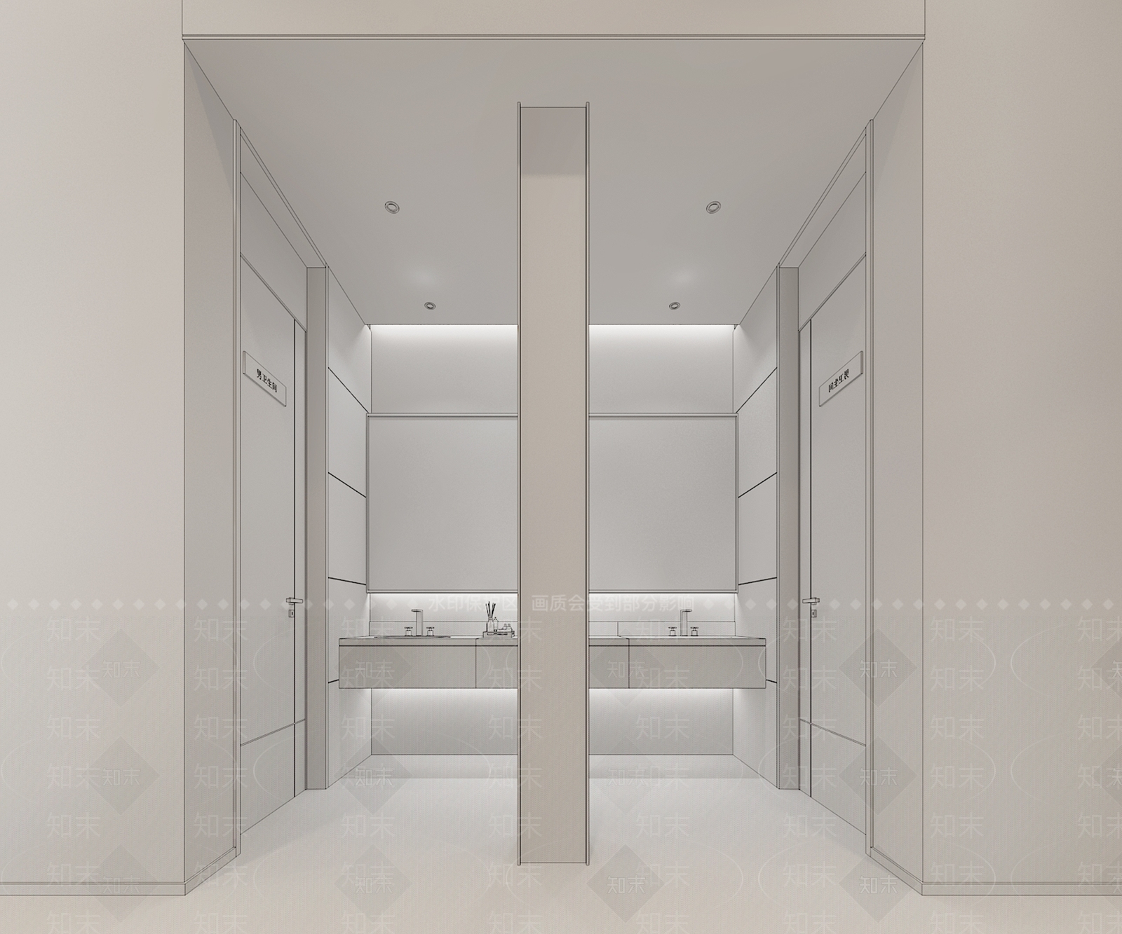 现代公共卫生间3D模型下载【ID:1166133811】