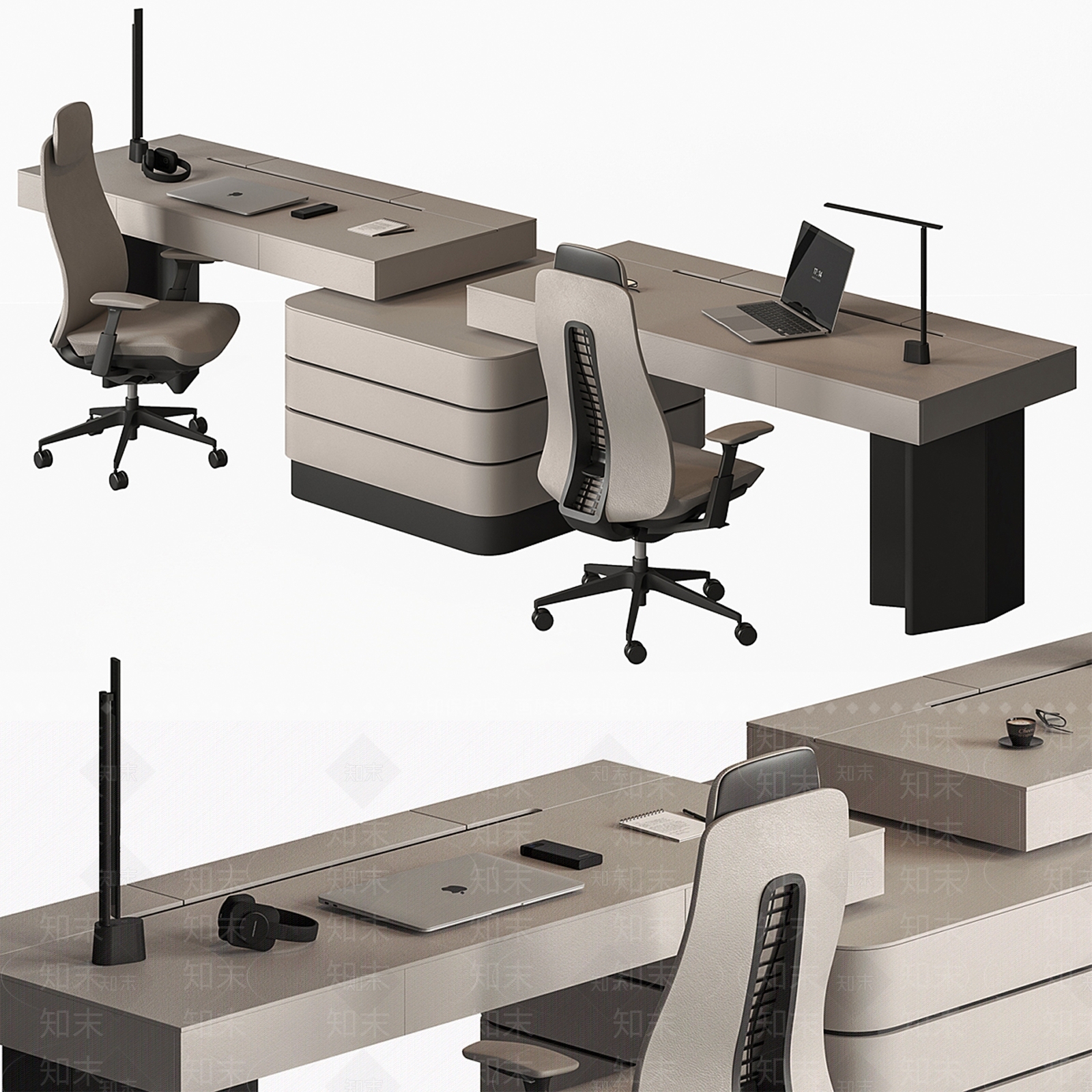 现代办公桌椅3D模型下载【ID:1166140198】