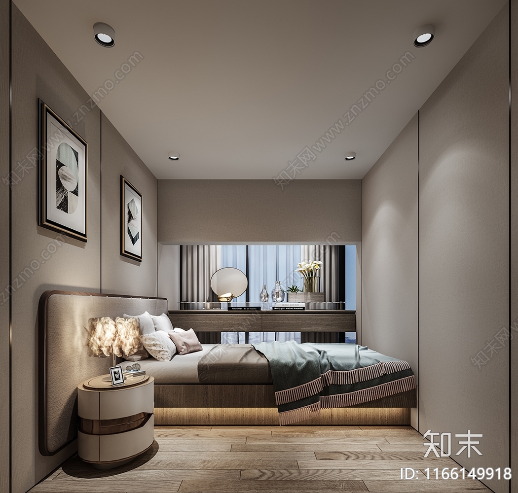 现代奶油通用儿童房3D模型下载【ID:1166149918】