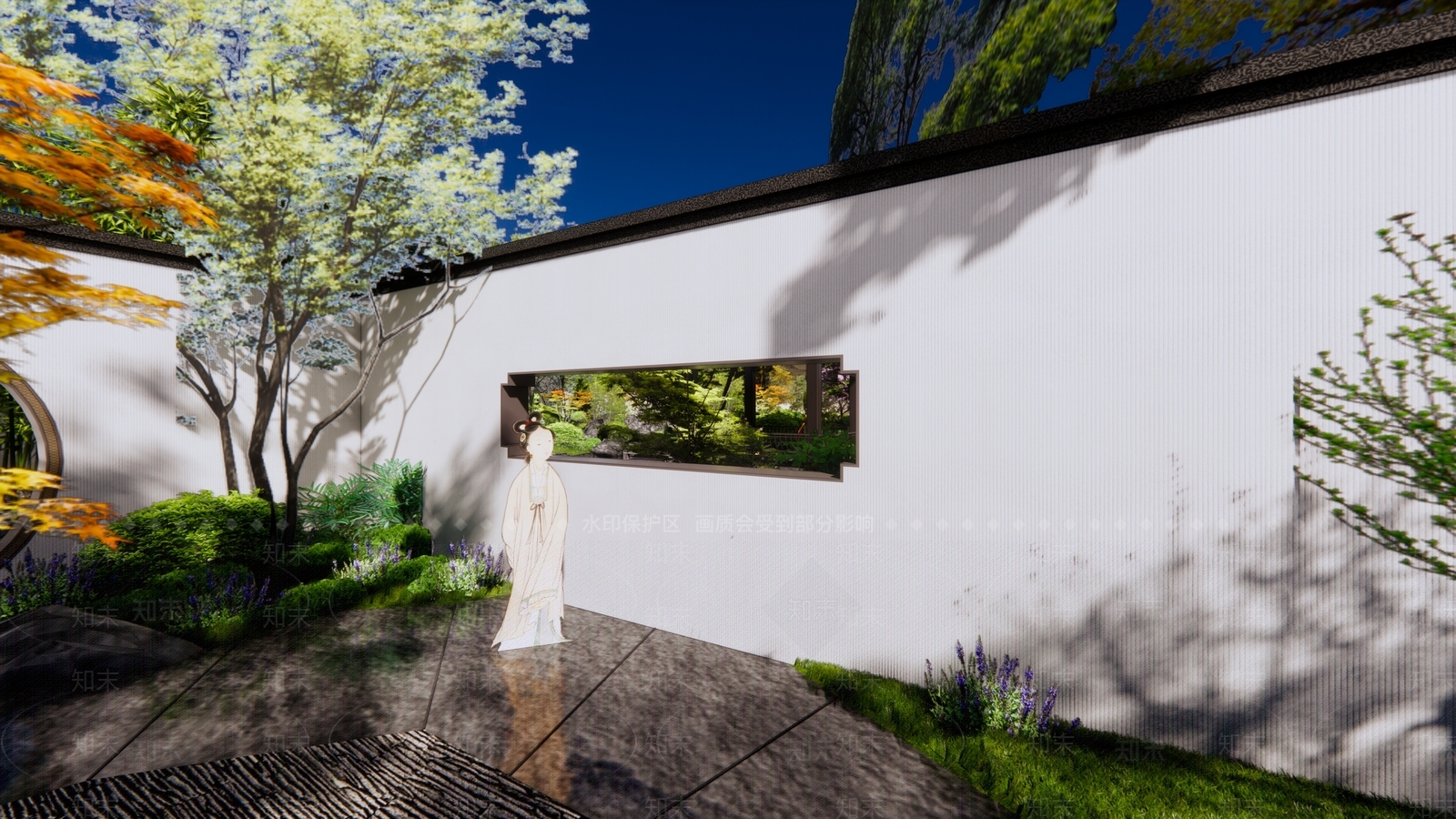 新中式小区景观SU模型下载【ID:1166160751】