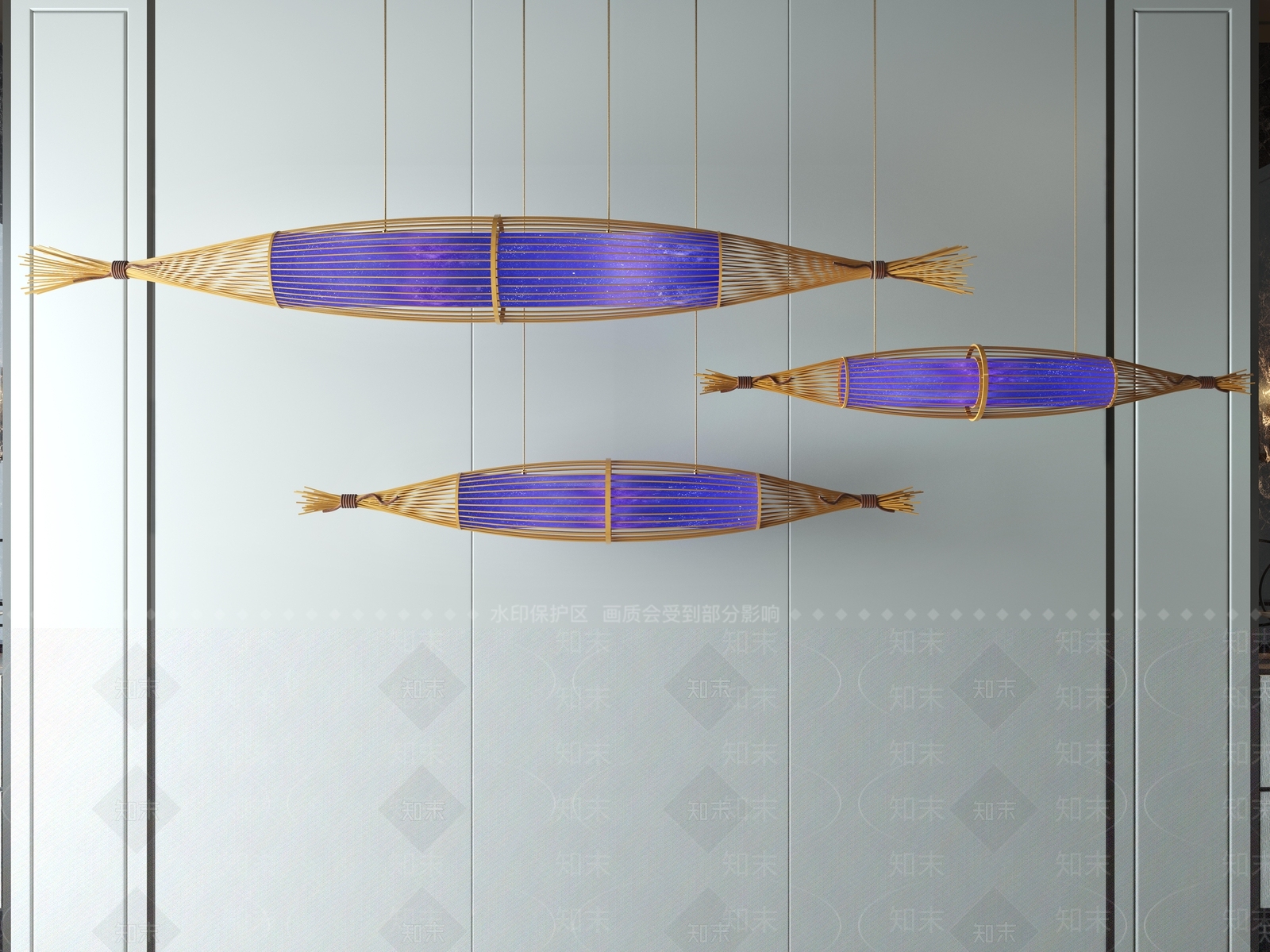 新中式现代灯具组合3D模型下载【ID:1166163711】