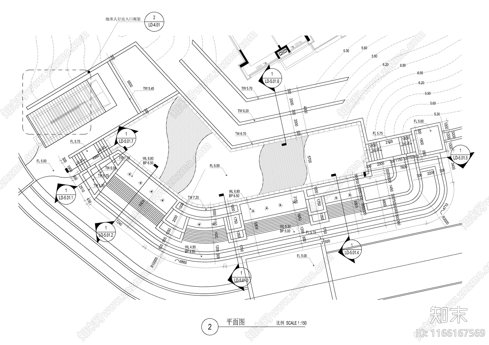 现代水景节点施工图下载【ID:1166167569】
