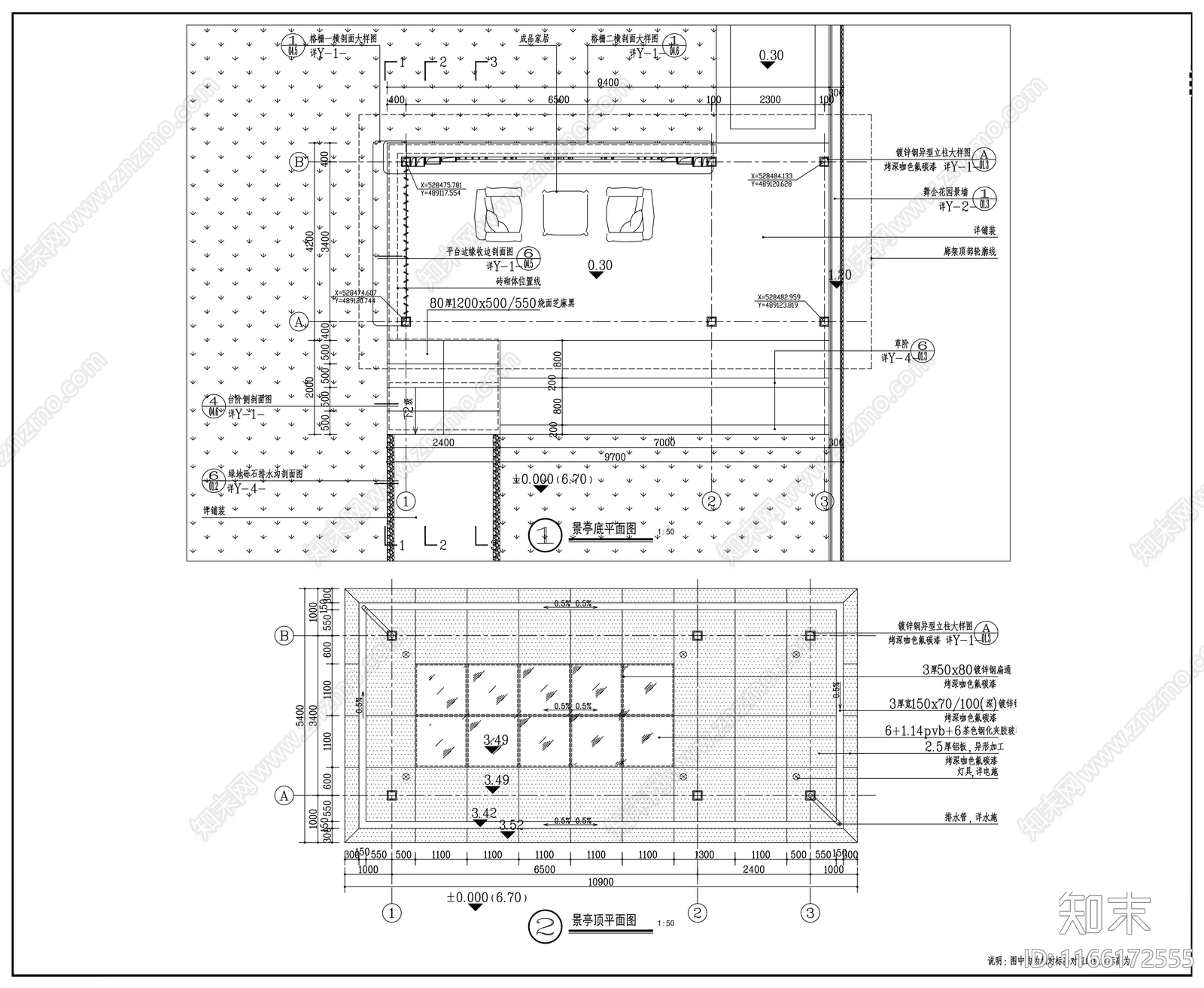 现代廊架节点cad施工图下载【ID:1166172555】