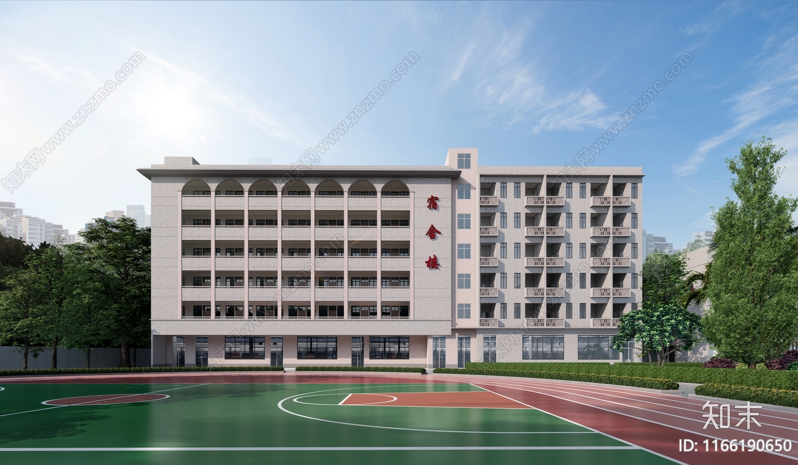 现代简约学校建筑SU模型下载【ID:1166190650】