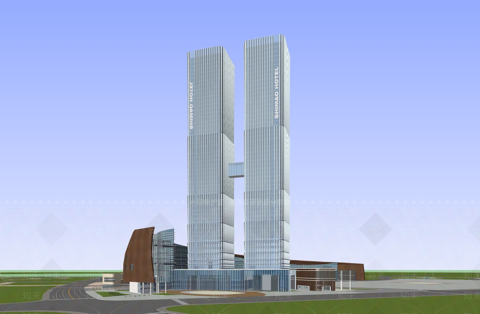 现代酒店建筑SU模型下载【ID:1166198163】