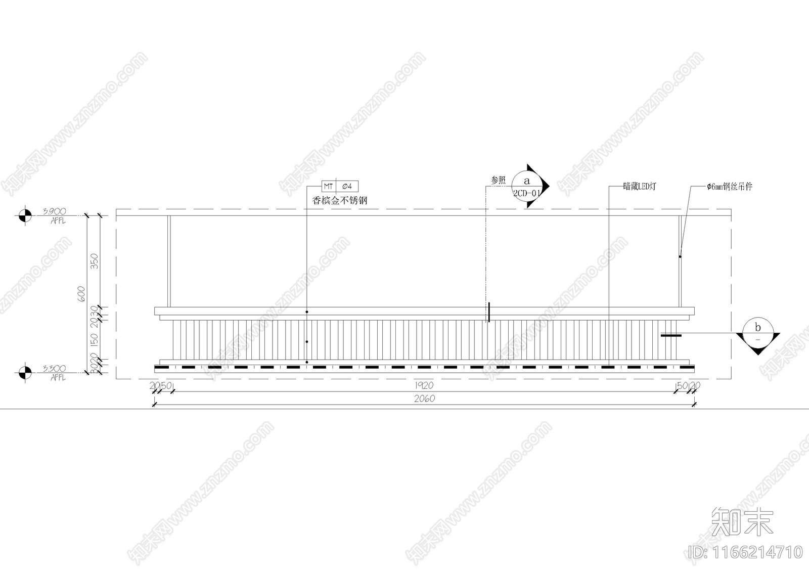 轻奢吊顶节点cad施工图下载【ID:1166214710】