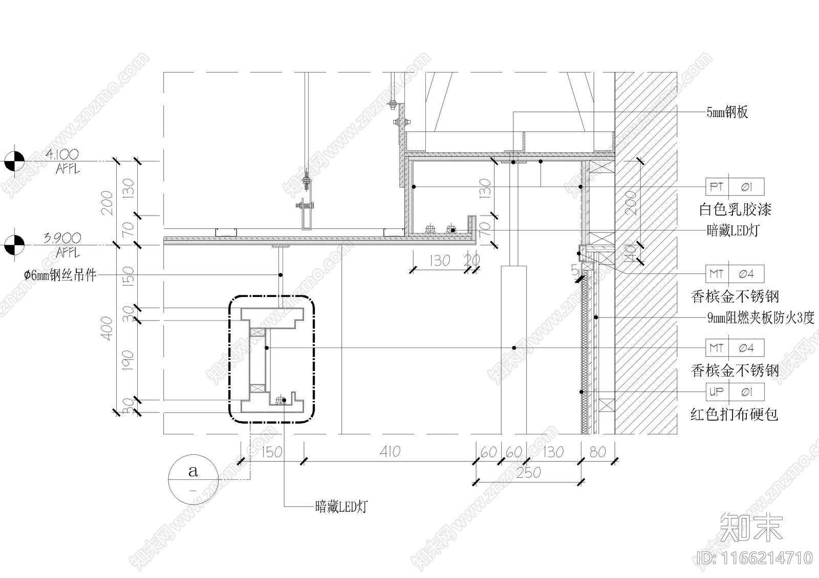 轻奢吊顶节点cad施工图下载【ID:1166214710】